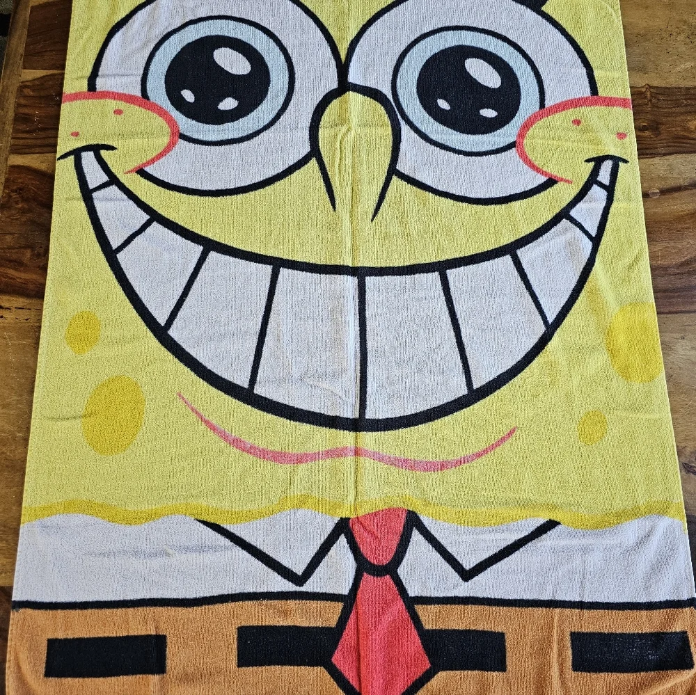 Vintage Nickelodeon SpongeBob SquarePants Yellow Beach Bath Towel 29